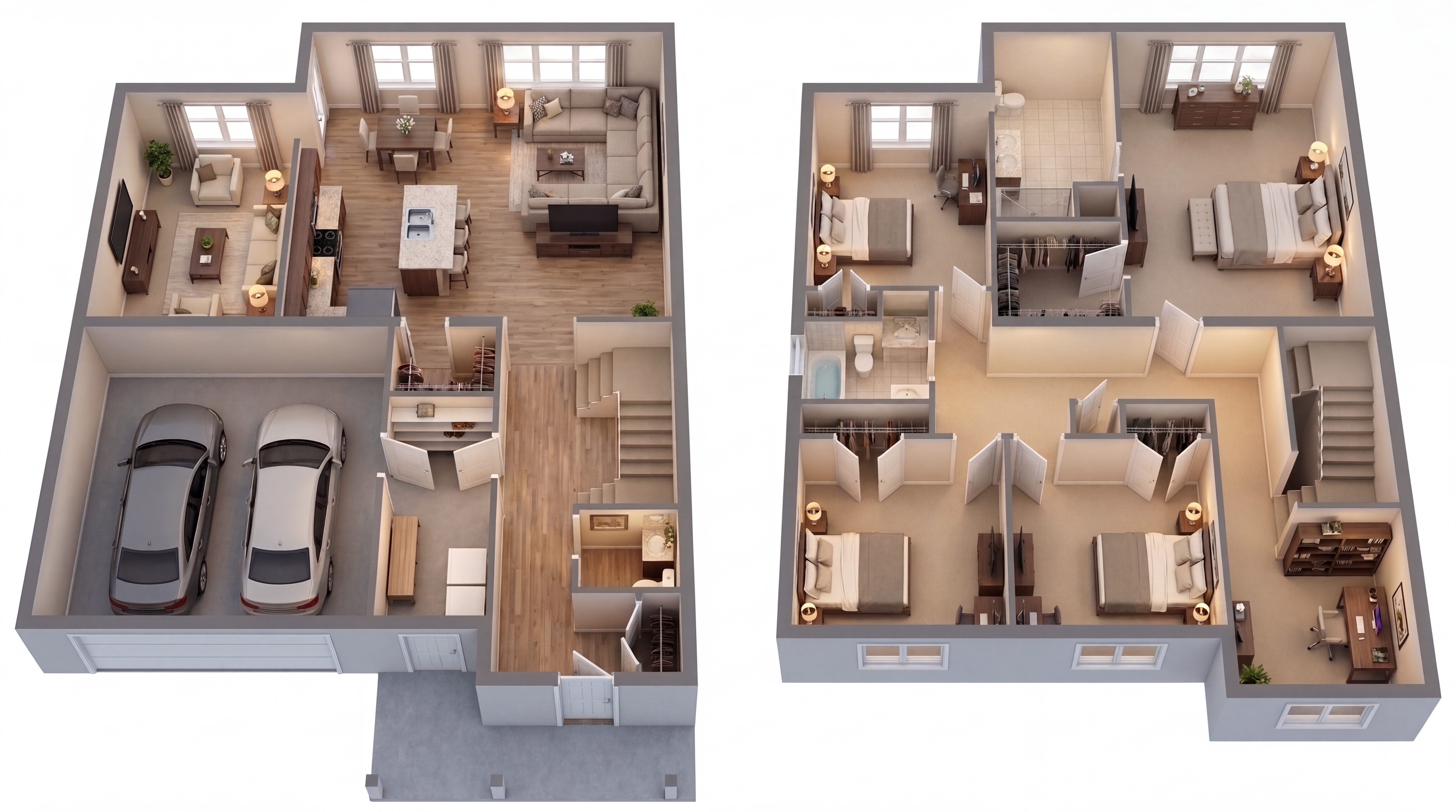 The Sparrow 3D Dollhouse Cutaway